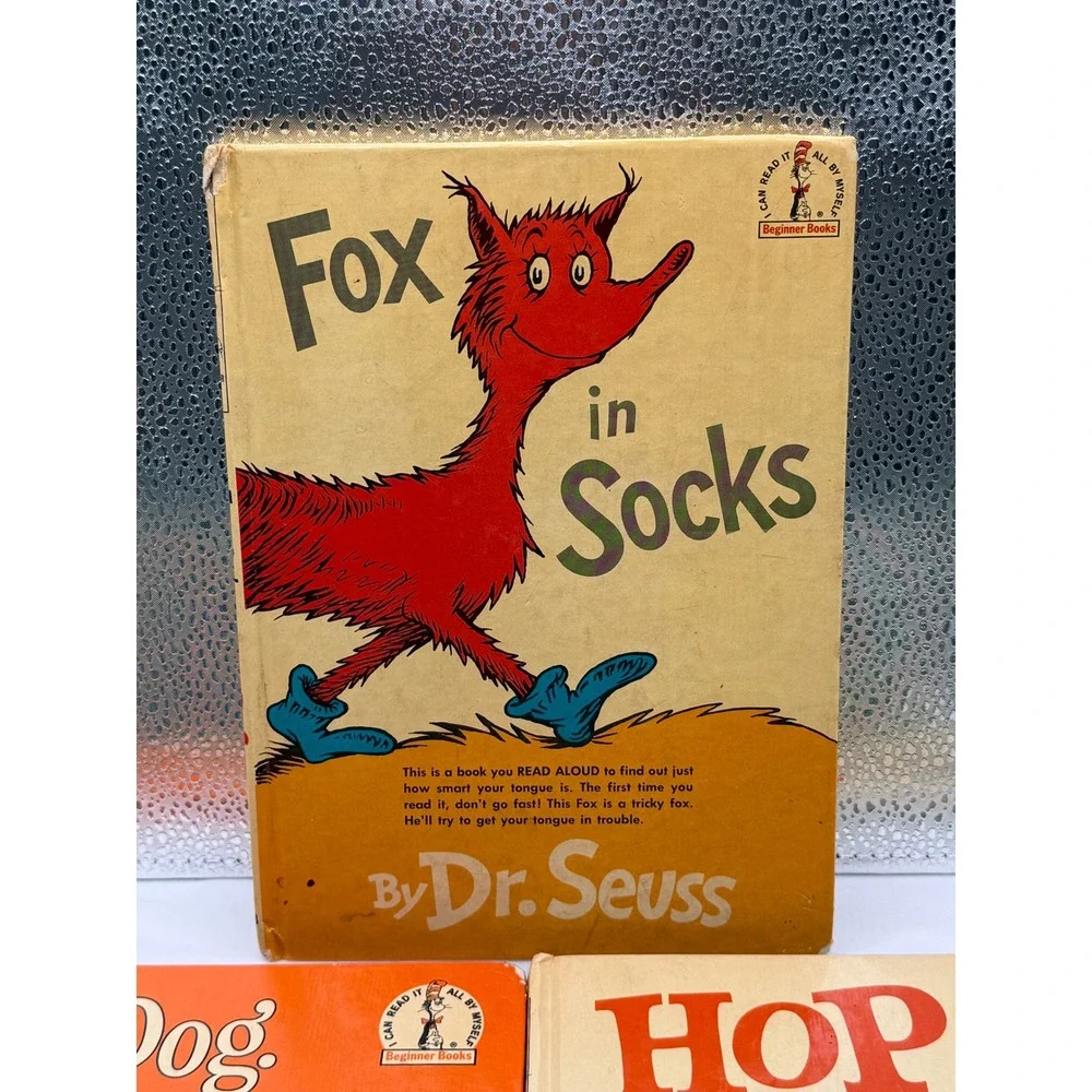 Dr. Seuss Beginner Books Lot: Fox in Socks, Hop on Pop, Go Dog Go1961, 1963,1965